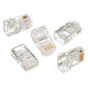 RJ45 plug Ethernet connector with gold plating, designed for optimal network performance and durability